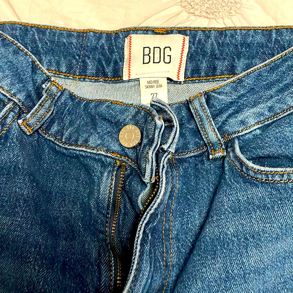 BDG mid rise jeans dark wash  mom style